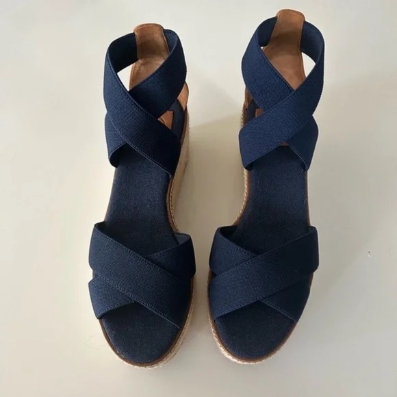 NWOT Tory Burch Frieda Espadrilles Navy Blue - Picture 3 of 7